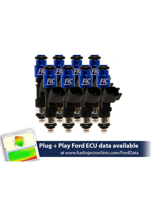 Fuel Injector Clinic 1000CC (85 LBS/HR AT 43.5 PSI FUEL PRESSURE) FIC FUEL INJECTOR CLINIC INJECTOR SET FOR MUSTANG GT (2005+)/GT350 (2015-2016)/ BOSS 302 (2012-2013)/COBRA (1999-2004) (HIGH-Z)